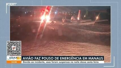 Avião faz pouso de emergência em Manaus: voos foram suspensos na noite de sexta-feira (23) Avião faz pouso de emergência em Manaus: voos foram suspensos na noite de sexta-feira (23)