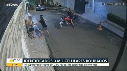 'RecuperaFone' reduz em 22% os roubos de aparelhos em Manaus em um mês, diz SSP-AM 'RecuperaFone' reduz em 22% os roubos de aparelhos em Manaus em um mês, diz SSP-AM