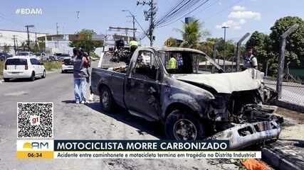 Motociclista morre carbonizado em acidente na Zona Sul de Manaus