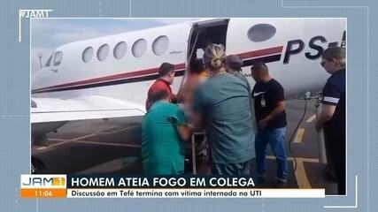 Homem ateia fogo em colega: discussão em Tefé termina com vítima internada em UTI