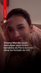 Simone Mendes pede desculpas após exibir bandeira do Pará durante show no feriado do AM