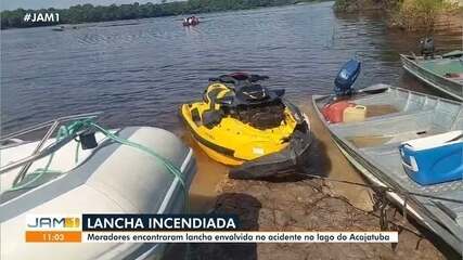 Moradores encontram lancha envolvida no acidente do lago do Acajatuba