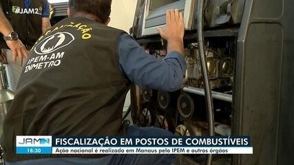 Fiscalização em postos de combustíveis é realizada em Manaus por órgãos nacionais
