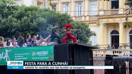 Festa da Cunhã: Isabelle é recebida com boi-bumbá no aeroporto e carreata em Manaus Festa da Cunhã: Isabelle é recebida com boi-bumbá no aeroporto e carreata em Manaus