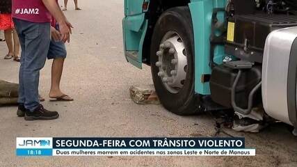 Duas mulheres morrem em acidentes nas zonas Leste e Norte de Manaus nesta segunda-feira Duas mulheres morrem em acidentes nas zonas Leste e Norte de Manaus nesta segunda-feira
