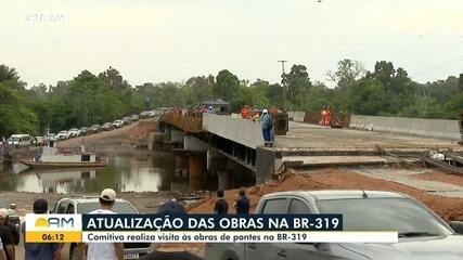 Comitiva realiza visita às obras de pontes na BR-319 Comitiva realiza visita às obras de pontes na BR-319