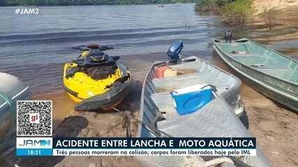 Três pessoas morreram em colisão entre lancha e moto aquática