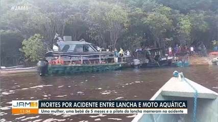 Uma mulher, um bebê de 5 meses e piloto de lancha morreram em acidente com moto aquática