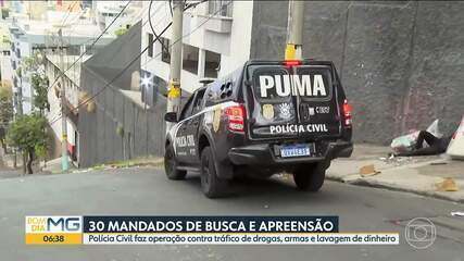 Polícia faz operação contra tráfico de drogas, posse de arma e lavagem de dinheiro, em Belo Horizonte