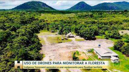Jovens yanomami aprendem a usar drones para mapear território e a fiscalizar a floresta contra invasores
