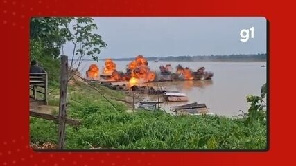 Dragas são destruídas em operação contra garimpo ilegal no Amazonas Dragas são destruídas em operação contra garimpo ilegal no Amazonas