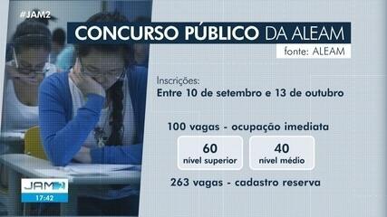 Aberto concurso da Aleam com 100 vagas imediatas e inscrições até 13 de outubro Aberto concurso da Aleam com 100 vagas imediatas e inscrições até 13 de outubro
