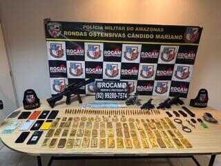 Policiais são presos com mais de 70 kg de ouro no Amazonas; cinco armas são apreendidas