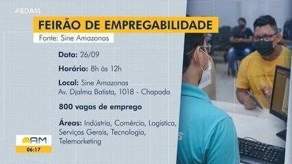 Feirão de Empregabilidade em Manaus oferta mais de 800 vagas nesta sexta-feira (26) Feirão de Empregabilidade em Manaus oferta mais de 800 vagas nesta sexta-feira (26)