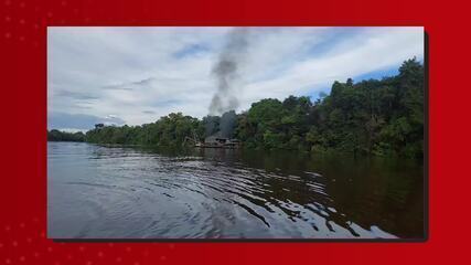 Draga de garimpo ilegal é destruída em ação no entorno de estação ecológica no Amazonas Draga de garimpo ilegal é destruída em ação no entorno de estação ecológica no Amazonas