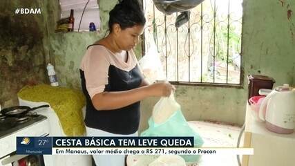 Cesta básica apresenta leve queda em Manaus: preço médio chega a R$ 271, diz Procon Cesta básica apresenta leve queda em Manaus: preço médio chega a R$ 271, diz Procon