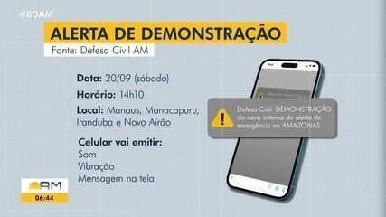 Sistema Defesa Civil Alerta será testado em Manaus e outros três municípios do AM Sistema Defesa Civil Alerta será testado em Manaus e outros três municípios do AM