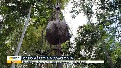 Cabo aéreo na Amazônia: tecnologia reduz esforço físico no transporte da produção Cabo aéreo na Amazônia: tecnologia reduz esforço físico no transporte da produção