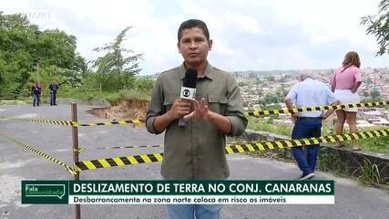 Desbarrancamento na Zona Norte coloca em risco imóveis no conjunto Canaranas