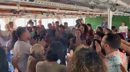 Comitiva participa de expedição rumo à COP 30 participam de dinâmicas no "Banzeiro da Esperança"