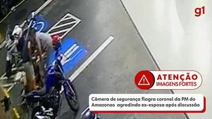 Vídeos mostram agressão de PM contra ex esposa