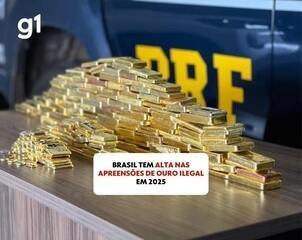Brasil tem alta nas apreensões de ouro ilegal em 2025