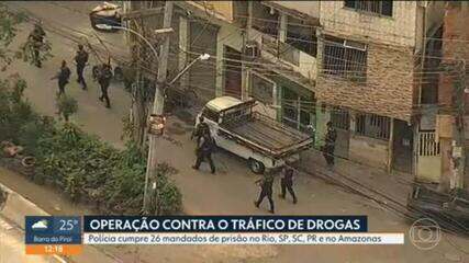 Polícia Civil faz operação contra o tráfico de drogas no Rio e em outros 4 estados