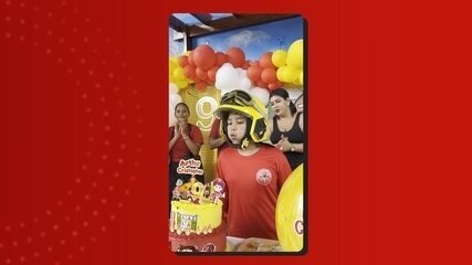 Corpo de Bombeiros leva caminhão a festa de aniversário de menino autista em Manaus. Vídeo: Corpo de Bombeiros