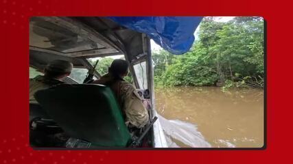 PF e polícia da Colômbia destroem 14 dragas de garimpo ilegal em região de fronteira