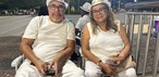 A fisioterapeuta Sonia Rosario Sena e o marido, Raimundo Sena, chegaram cedo e escolheram um ponto alto para aproveitar os shows na Praia da Ponta Negra