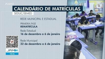 Veja calendário de matrículas das redes estadual e municipal do AM