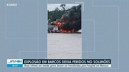 Explosão em barco no Rio Solimões deixa quatro pessoas feridas