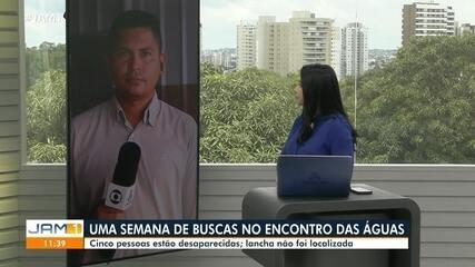 Cinco pessoas seguem desaparecidas após naufrágio no Encontro das Águas