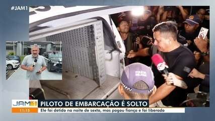 Piloto de embarcação que naufragou no AM e deixou dois mortos paga fiança e é solto