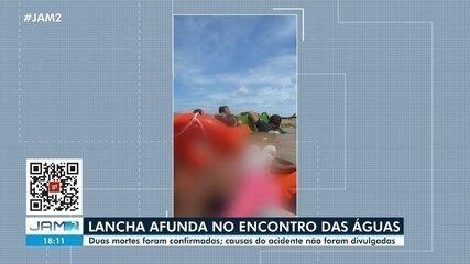 Lancha afunda no Encontro das Águas em Manaus