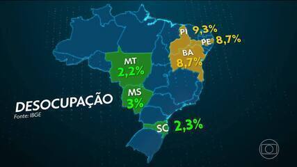 Taxa de desemprego é desigual entre estados