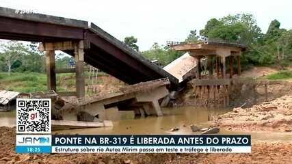 Ponte na BR-319 é liberada antes do prazo no Amazonas: estrutura é sobre rio Autaz Mirim