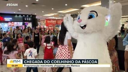Chegada do Coelhinho da Páscoa: programação movimenta shopping em Manaus