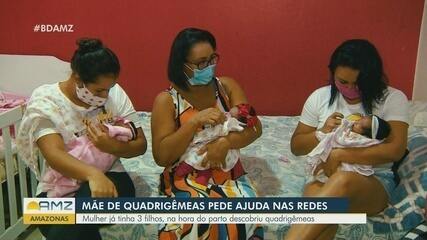 Mãe que esperava trigêmeas descobre quarta filha 'surpresa' na hora do parto em Manaus