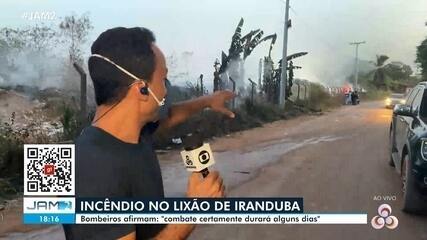 Incêndio em lixão de Iranduba continua após mais de 24 horas