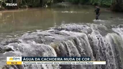 Água muda de cor: fiscalização apura possível dano ambiental na cachoeira Natal