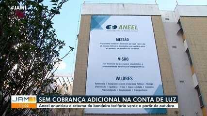 Aneel anuncia retorno da bandeira tarifária verde a partir de outubro