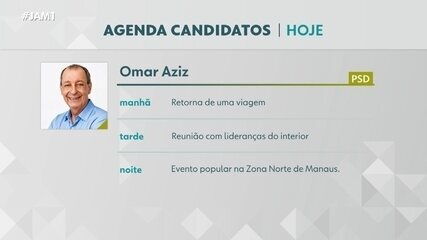 Agenda dos candidatos ao governo do AM para segunda-feira - 21 de setembro
