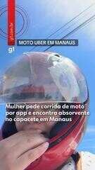 Mulher pede corrida de moto por aplicativo e encontra absorvente preso no capacete