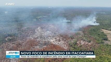 Novo foco de incêndio é registrado em área de floresta em Itacoatiara