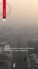Fumaça encobre avenida na Zona Norte de Manaus e reduz visibilidade - v2