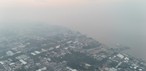Fumaça encobrindo a cidade de Itacoatiara nesta sexta-feira (9) — Foto: Liam Cavalcante/Rede Amazônica